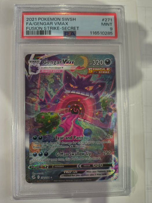 Pokemon: Gengar Vmax Alt Art #271 PSA 9