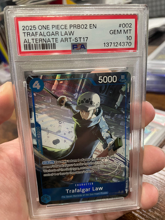 One Piece: PSA 10 Trafalgar Law PRB02 Alt Art ST17