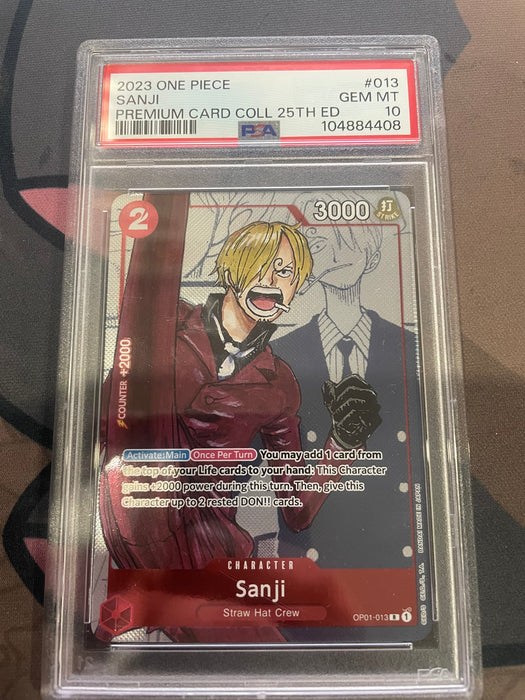 One Piece: PSA 10 Sanji Premium Card Collection 25th Ed