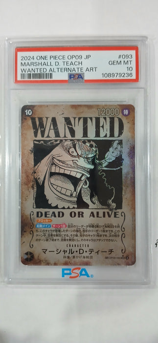 One Piece: Japanese Marshalll.D.Teach Wanted PSA 10