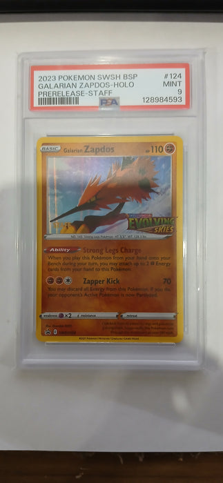 Pokemon: PSA 9 Prerelease Staff Galarian Zapdos Holo