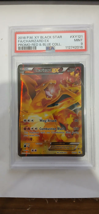 Pokemon: PSA 9 Red & Blue Collection Promo Full Art Charizard EX